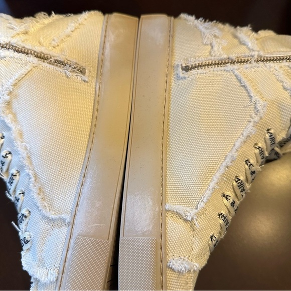 NIB Zadig & Voltaire High Flash Canvas High Tops Size 40 US 9 Flash Cream - Picture 8 of 13